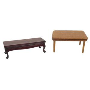 Miniature Dollhouse Solid Wood Coffee Kitchen Table  Lot Vintage 1950s Furniture